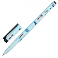 Ручка шариковая BRAUBERG SOFT TOUCH GRIP "NAVY", СИНЯЯ, мягкое покрытие, узел 0,7 мм